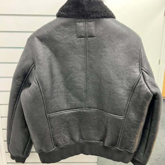 Chevignon Men's Aviator Black Leather Jacket Size XXL - Picture 6 of 14